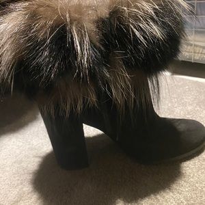 Stuart Weitzman fur booties (size 8 1/2)